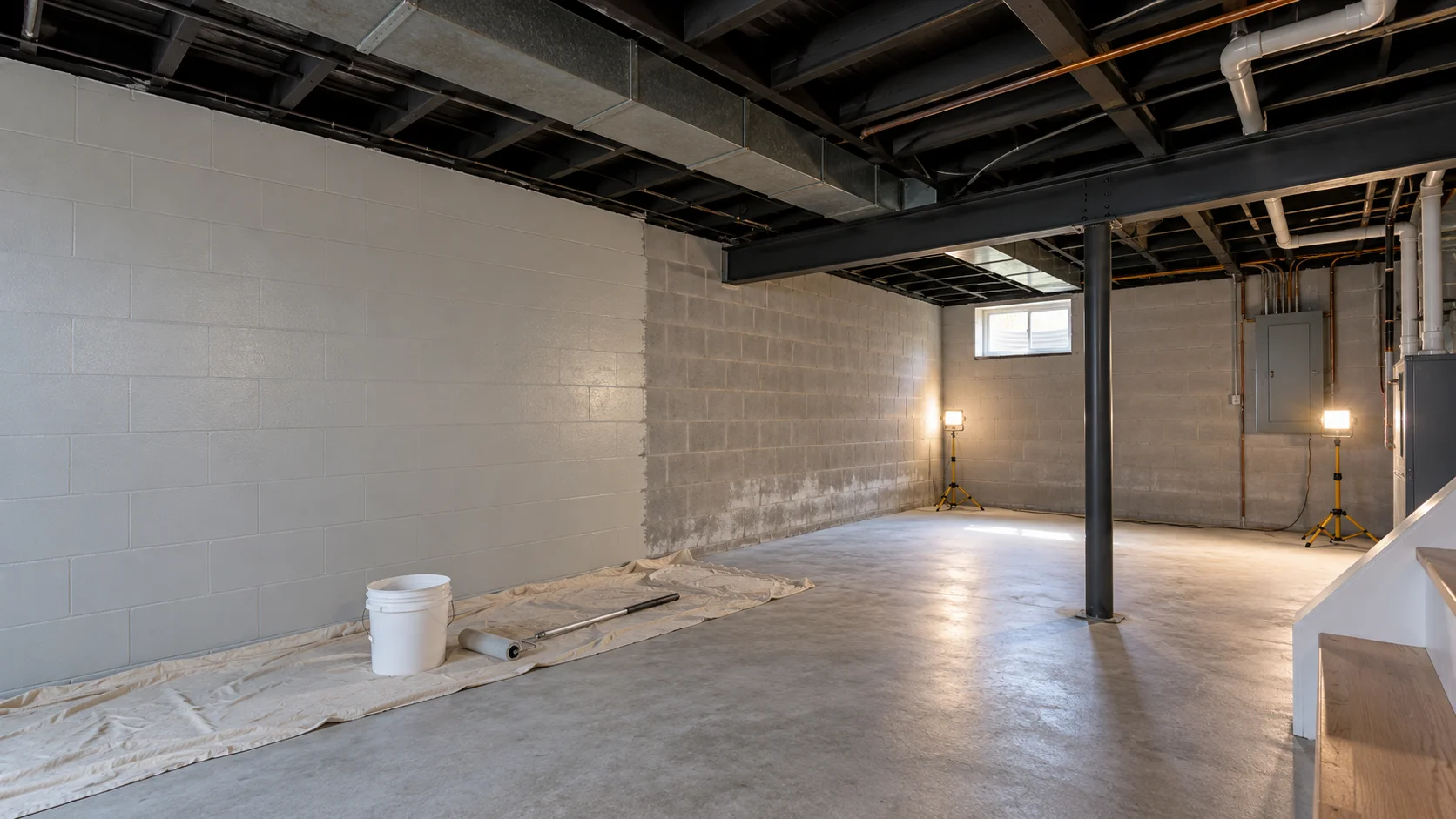 Painting Basement Walls and Ceilings in NJ: Moisture, Primer, Sheen and the Exposed-Joist Question
